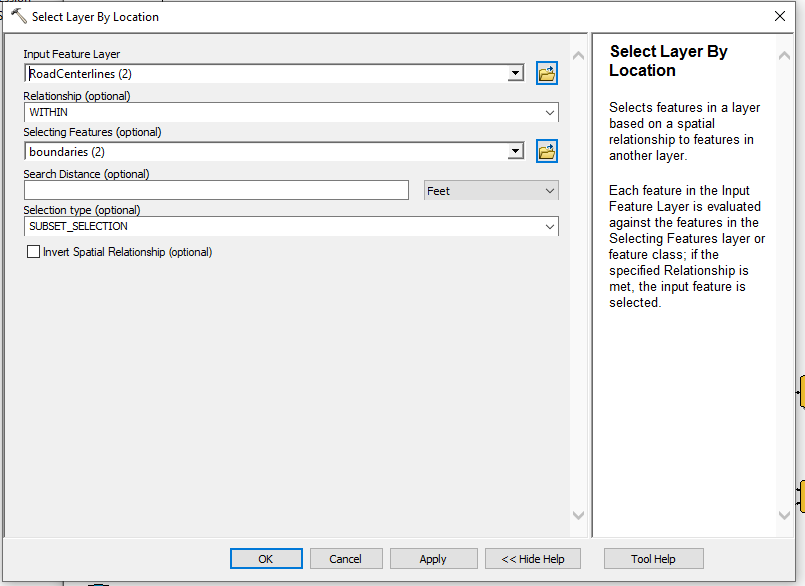 select by location model builder window